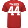 Ohio State Buckeyes Men's Lacrosse Student Athlete #44 Bobby Van Buren T-Shirt In Scarlet - Back View