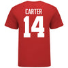 Ohio State Buckeyes Ja'Had Carter #14 Student Athlete T-Shirt - In Scarlet - Back View