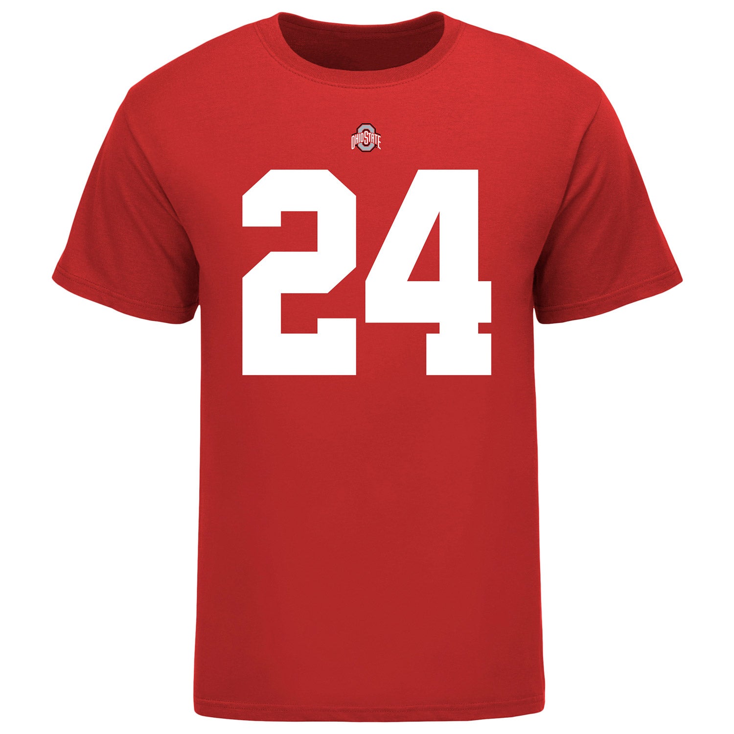 Ohio State Buckeyes Jermaine Mathews Jr. #24 Student Athlete T-Shirt - In Scarlet - Front View