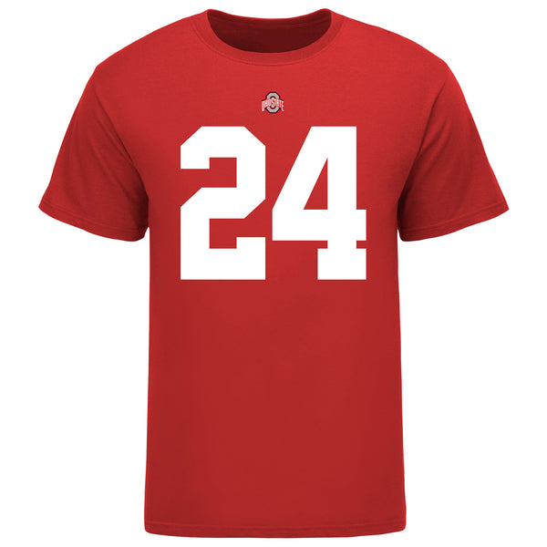 Ohio State Buckeyes Jermaine Mathews Jr. #24 Student Athlete T-Shirt - In Scarlet - Front View