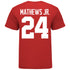Ohio State Buckeyes Jermaine Mathews Jr. #24 Student Athlete T-Shirt - In Scarlet - Back View