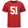 Ohio State Buckeyes Luke Montgomery #51 Student Athlete T-Shirt - In Scarlet - Front View
