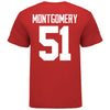 Ohio State Buckeyes Luke Montgomery #51 Student Athlete T-Shirt - In Scarlet - Back View