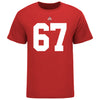 Ohio State Buckeyes Austin Siereveld #67 Student Athlete T-Shirt - In Scarlet - Front View