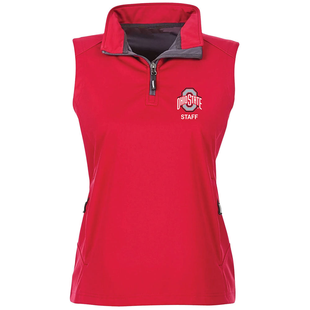 STAFF - Ohio State Ladies Vest in Red - Front View