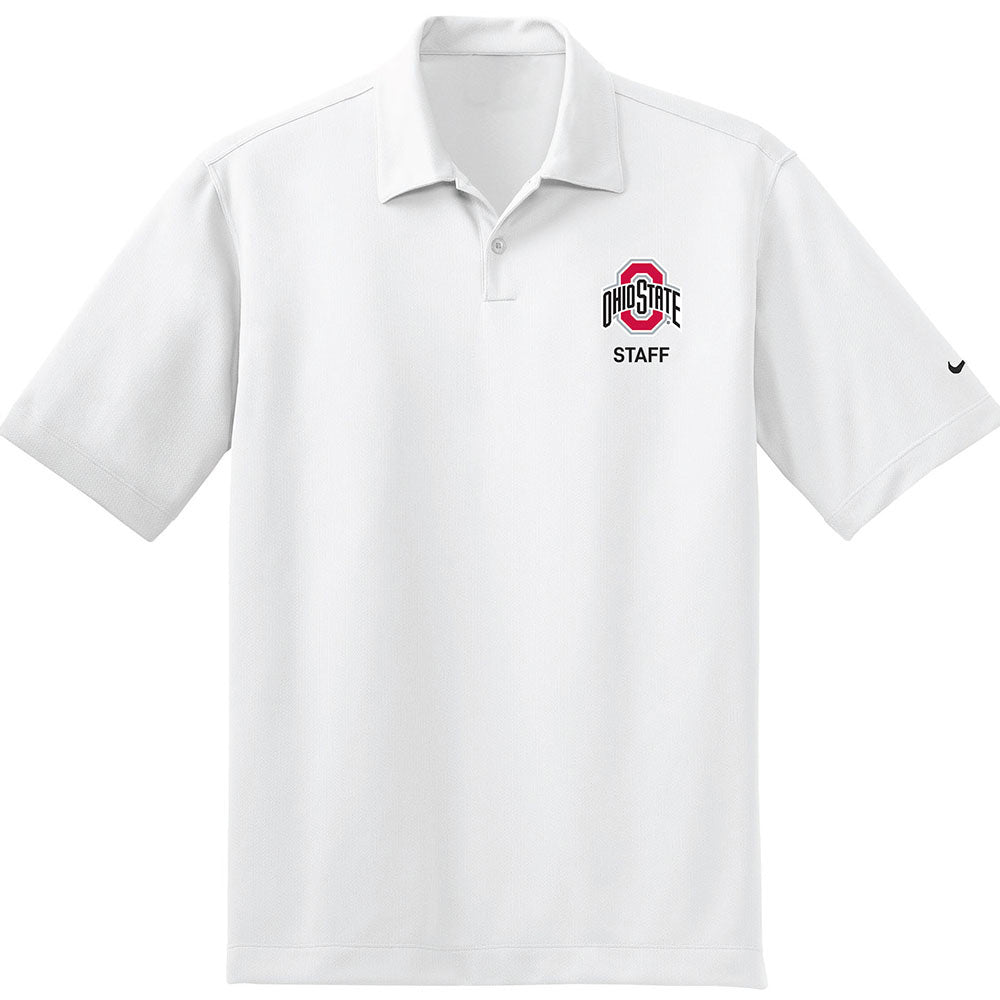 STAFF - Ohio State Nike Polo in White - Font View