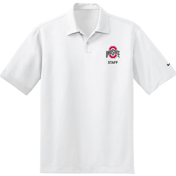 STAFF - Ohio State Nike Polo in White - Font View