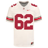 Ohio State Buckeyes Nike #62 Bryce Prater Student Athlete White Football Jersey - Front View
