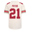 Ohio State Buckeyes Nike #21 Evan Pryor Student Athlete White Football Jersey - Back View