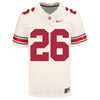 Ohio State Buckeyes Nike #26 Cayden Saunders Student Athlete White Football Jersey - Front View