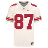 Ohio State Buckeyes Nike #87 Reis Stocksdale Student Athlete White Football Jersey - Front View