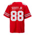 Ohio State Buckeyes Nike #88 Gee Scott Jr. Student Athlete Scarlet Football Jersey - Back View
