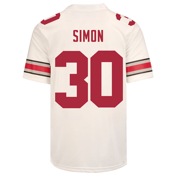Ohio State Buckeyes Nike #30 Cody Simon Student Athlete White Football Jersey - Back View