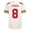 Ohio State Buckeyes Nike #8 Cade Stover Student Athlete White Football Jersey - Back View