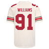 Ohio State Buckeyes Nike #91 Tyleik Williams Student Athlete White Football Jersey - Back View