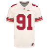 Ohio State Buckeyes Nike #91 Tyleik Williams Student Athlete White Football Jersey - Front View
