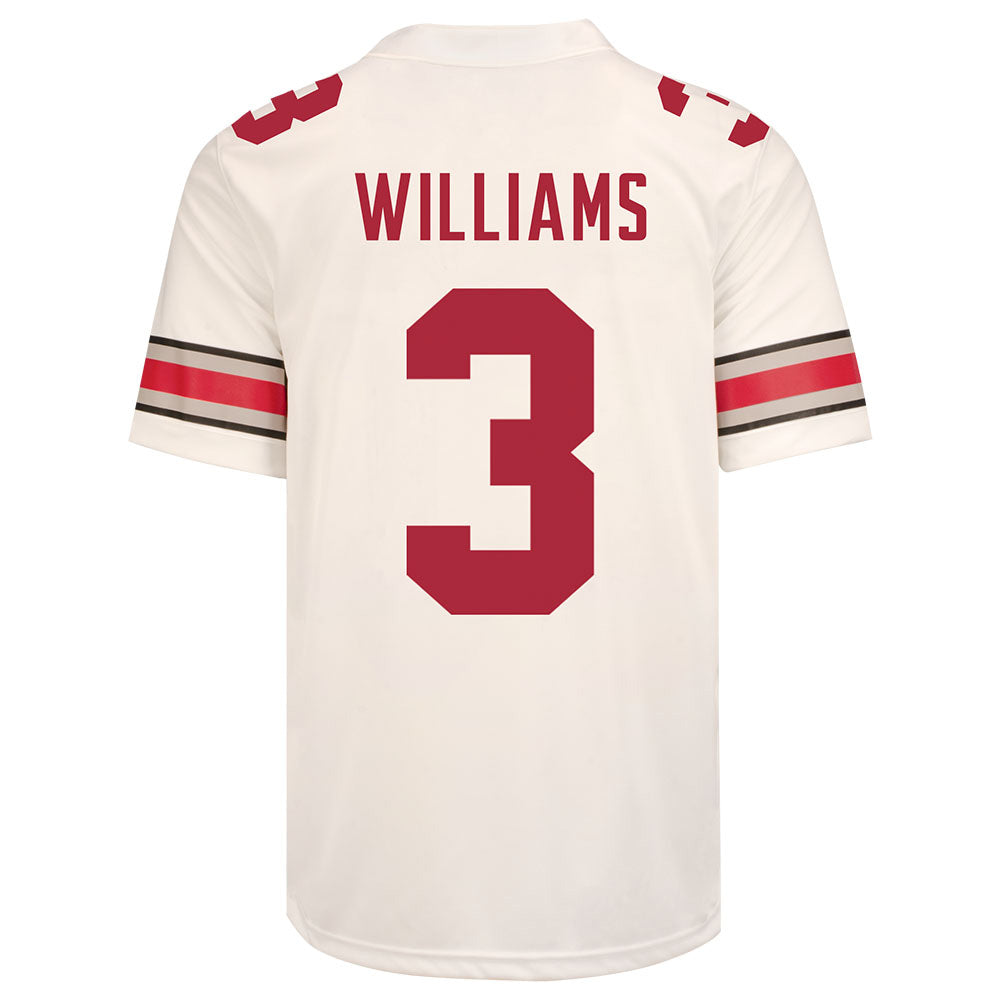 Ohio State Buckeyes Nike #3 Miyan Williams Student Athlete White Football Jersey / 2X-Large