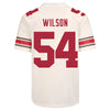 Ohio State Buckeyes Nike #54 Toby Wilson Student Athlete White Football Jersey - Back View