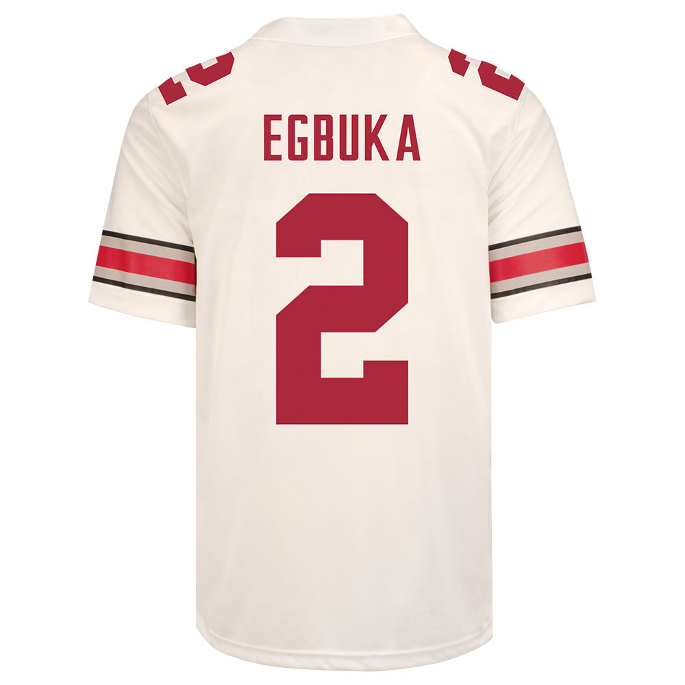 Ohio State Buckeyes Nike #2 Emeka Egbuka Student Athlete White Football Jersey / Medium