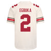 Ohio State Buckeyes Nike #2 Emeka Egbuka Student Athlete White Football Jersey - Back View