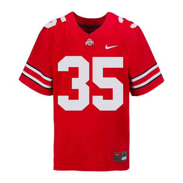 Ohio State Buckeyes Tommy Eichenberg Nike #35 Student Athlete Red Football Jersey - Front View