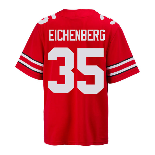 Ohio State Buckeyes Tommy Eichenberg Nike #35 Student Athlete Red Football Jersey - Back View