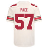 Ohio State Buckeyes Nike #57 Jalen Pace Student Athlete White Football Jersey - Back View