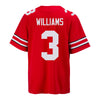 Ohio State Buckeyes Nike #3 Miyan Williams Student Athlete Scarlet Football Jersey - Back View